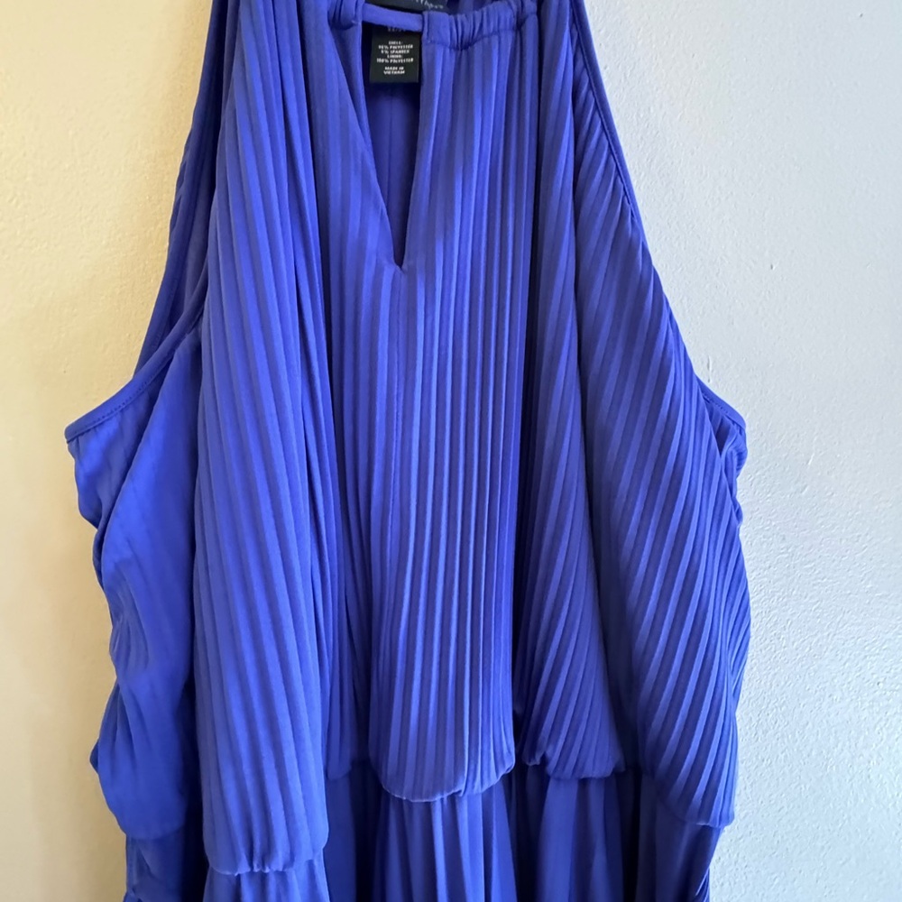 Lane bryant purple pleated halter dress - Picture 4 of 7